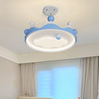 Lumendat Contemporary Creative Kids Crown Iron Plastic LED Semi-Flush Mount Ceiling Light For Bedroom Lumendat