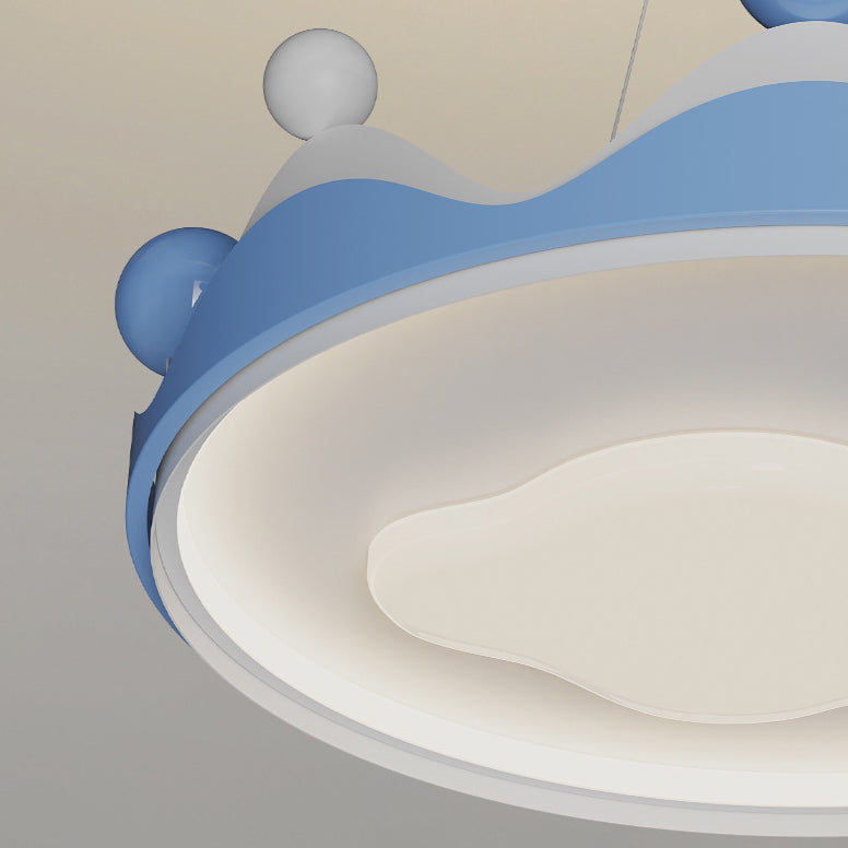 Lumendat Contemporary Creative Kids Crown Iron Plastic LED Semi-Flush Mount Ceiling Light For Bedroom Lumendat