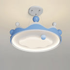 Lumendat Contemporary Creative Kids Crown Iron Plastic LED Semi-Flush Mount Ceiling Light For Bedroom Lumendat