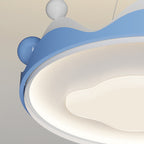 Lumendat Contemporary Creative Kids Crown Iron Plastic LED Semi-Flush Mount Ceiling Light For Bedroom Lumendat