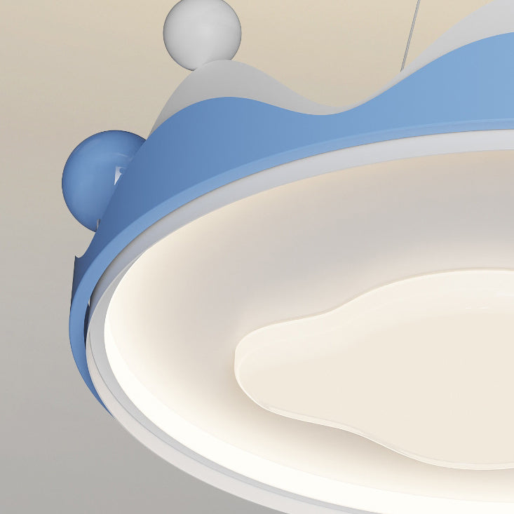 Lumendat Contemporary Creative Kids Crown Iron Plastic LED Semi-Flush Mount Ceiling Light For Bedroom Lumendat