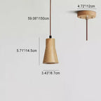 Simple Wooden Cylindrical 1-light Small Pendant Light Lumendat