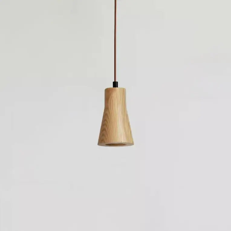 Simple Wooden Cylindrical 1-light Small Pendant Light Lumendat