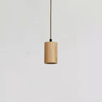 Simple Wooden Cylindrical 1-light Small Pendant Light Lumendat