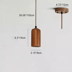 Simple Wooden Cylindrical 1-light Small Pendant Light Lumendat