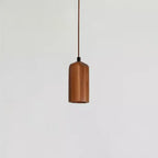 Simple Wooden Cylindrical 1-light Small Pendant Light Lumendat