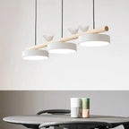 Nordic Creative Bird & Wood Round Island Light LED Chandelier – 6 Colors Lumendat