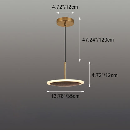 Modern Round Brown Walnut Wood 1-light LED Pendant Light