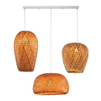 Traditional Vintage Bamboo Metal Weaving Round 1-Light Pendant Light for Living Room Lumendat