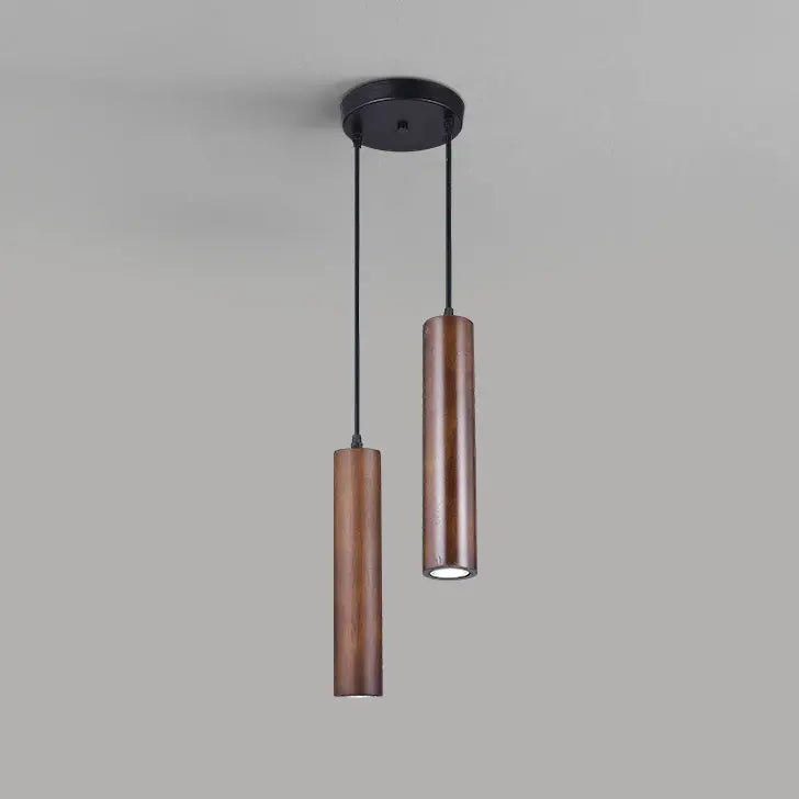 Modern Minimalist Wood Cylinder LED Pendant Light Lumendat