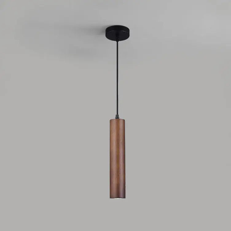 Modern Minimalist Wood Cylinder LED Pendant Light Lumendat
