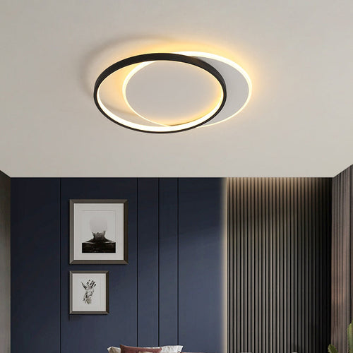Modern Minimalist Square Round Iron Acrylic LED Flush Mount Ceiling Light for Living Room