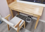 Modern Minimalist Rectangular Solid Wood Board Desks 1/2-Drawer For Home Office DFM-F
