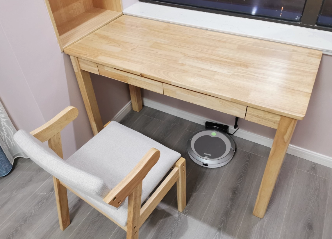 Modern Minimalist Rectangular Solid Wood Board Desks 1/2-Drawer For Home Office DFM-F