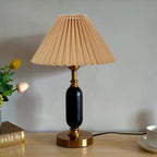 Retro Pleated Shade Column Base 1-Light Table Lamp Lumendat
