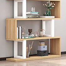 Contemporary Scandinavian Geometric Vertical MDF Steel Bookshelves 3/4/5/6-Tier Open Back Design Standing Shelves For Home Office DFM-F