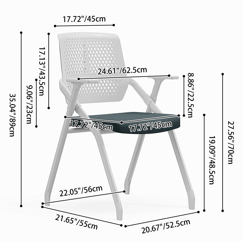 Modern Ergonomic Breathable Mesh Seat High Density Foam Meeting Chair - Rectangular Foldable Training Chair Space Saving Design For Home Office Lumendat