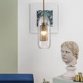 Clear Glass 1-light Cylindrical Pendant Light BulbSquare