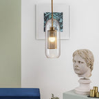 Clear Glass 1-light Cylindrical Pendant Light BulbSquare