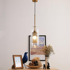 Clear Glass 1-light Cylindrical Pendant Light BulbSquare