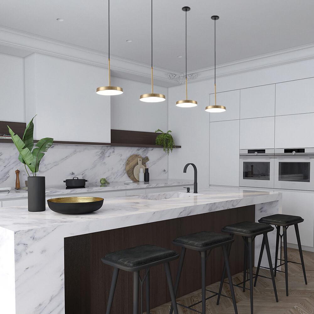 Modern Minimalist Drum Metal LED Pendant Light BulbSquare