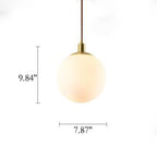 Nordic Minimalist Milky White Glass Ball 1-light Pendant Light BulbSquare
