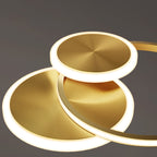 Modern Minimalist Triple Circle Full Copper Acrylic LED Flush Mount Ceiling Light for Bedroom