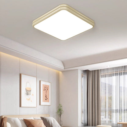 Modern Minimalist Square Rectangle Double Layer Iron Acrylic LED Flush Mount Ceiling Light for Bedroom