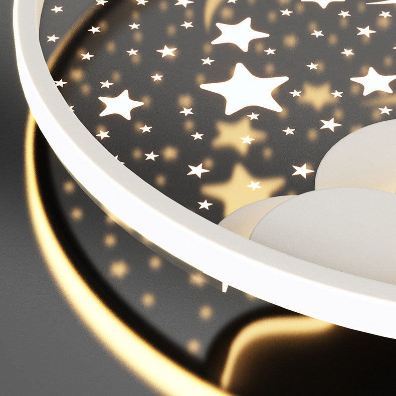 Lumendat Contemporary Creative Cartoon Stars Moon Acrylic LED Kids Flush Mount Ceiling Light For Living Room Lumendat