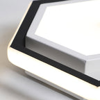 Modern Minimalist Geometric Hexagonal Ring LED Flush Mount Ceiling Light