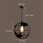 Contemporary Creative Round Earth Shaped Iron 1-light Pendant Light for Living Room Lumendat