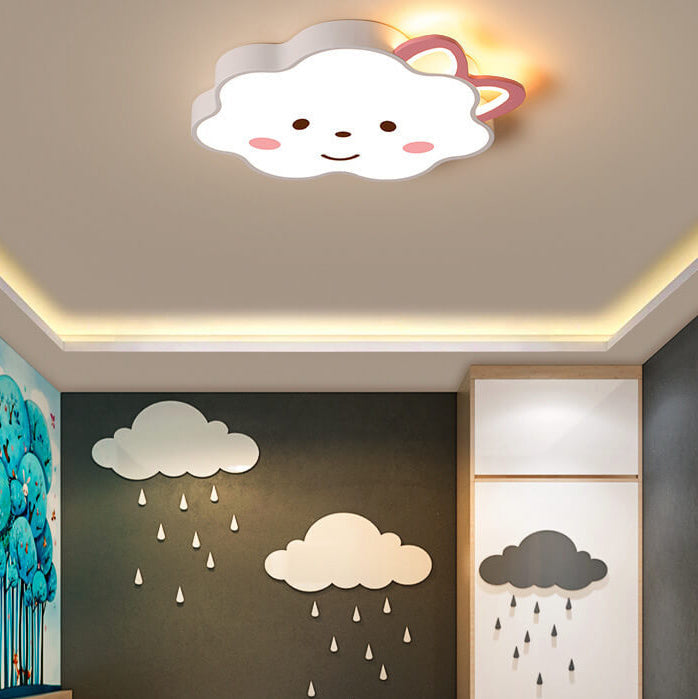 Lumendat Cartoon Creative Clouds Cat Ears LED Flush Mount Ceiling Light Lumendat