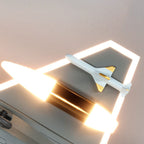 Lumendat Contemporary Creative Hardware Resin Children's Aircraft LED Semi-Flush Mount Ceiling Light For Bedroom Lumendat