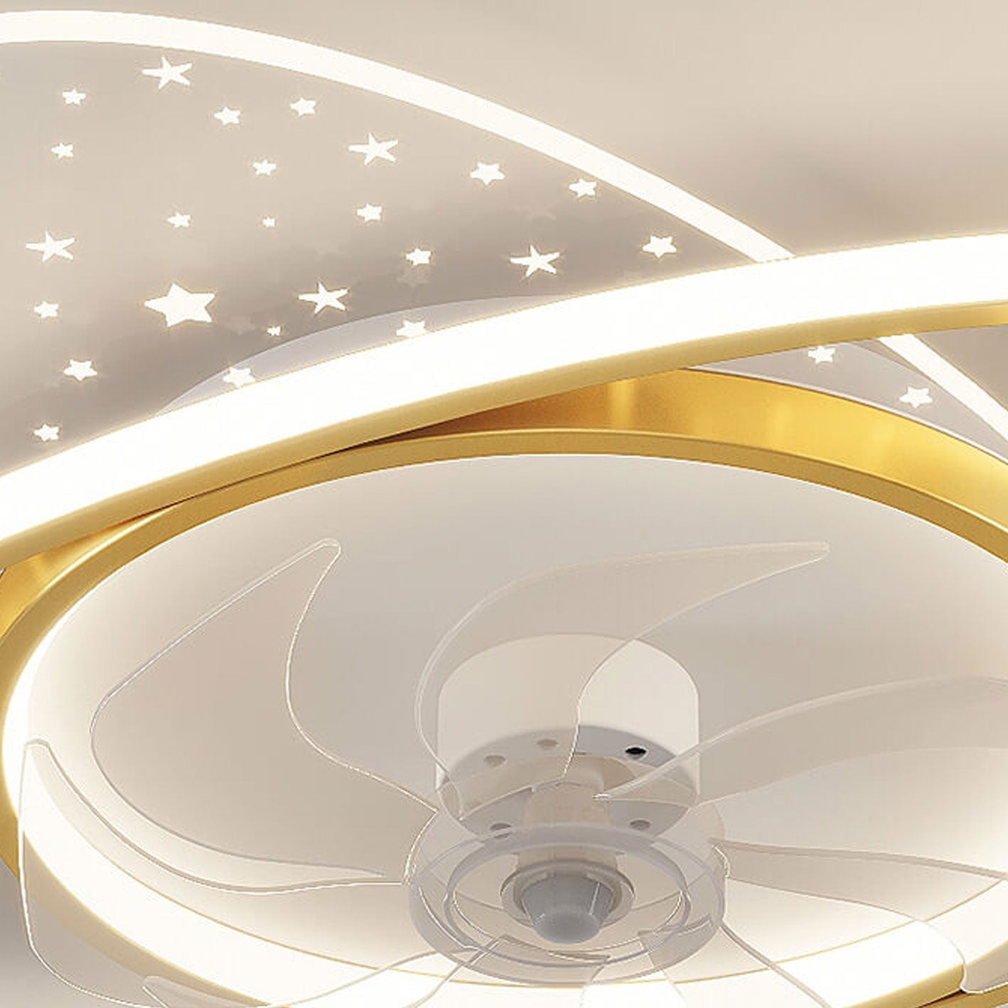 Lumendat Modern Creative Planet Star Effect LED Flush Mount Ceiling Fan Light Lumendat