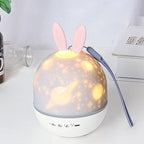 Lumendat Contemporary Creative Kids Projectable Round Rabbit Deer ABS LED Table Lamp For Bedroom Lumendat