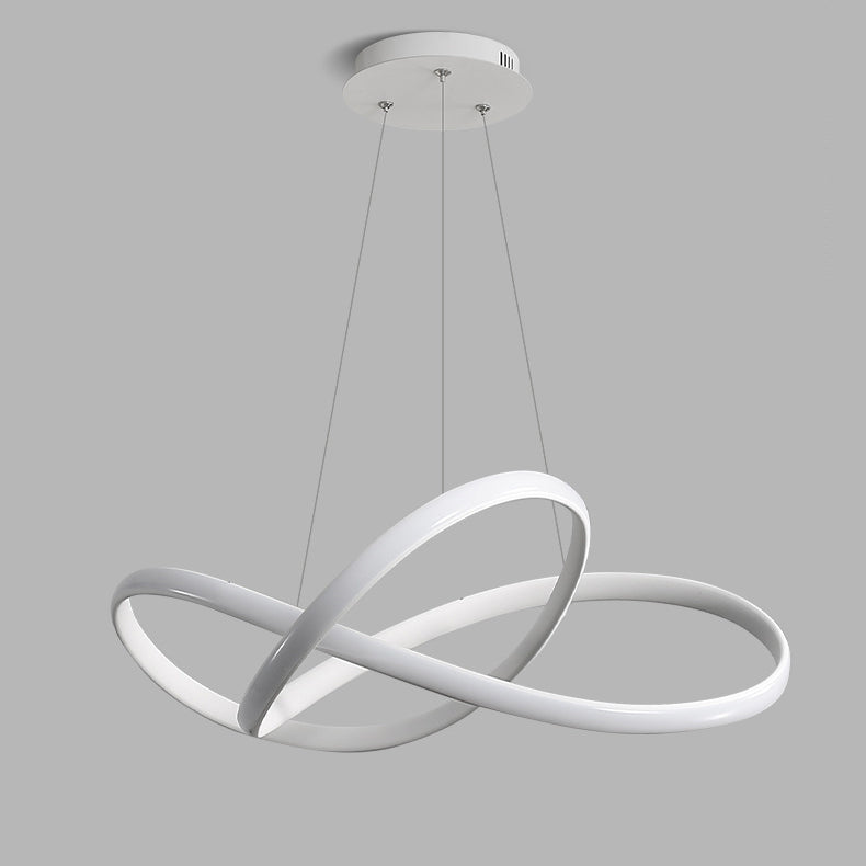 Modern Minimalist Aluminum Twist Ring LED Island Light Pendant Light for Dining Room