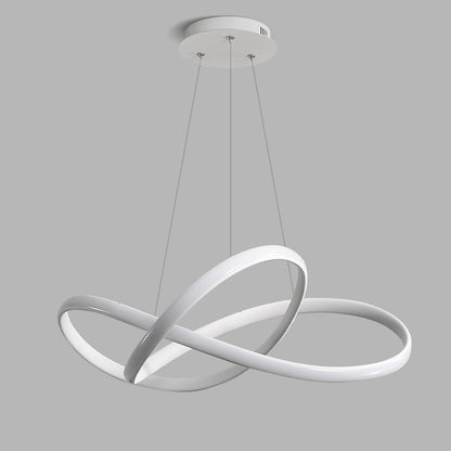 Modern Minimalist Aluminum Twist Ring LED Island Light Pendant Light for Dining Room