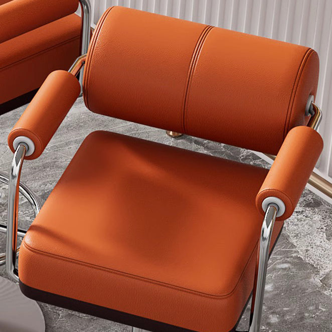 Contemporary Luxury Faux Leather Upholstered Height Adjustable Swivel Bar Stool Armrest Footrest For Dining Room DFM-F