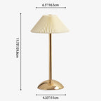 Contemporary Scandinavian Rechargeable Iron Fabric Conic Pleated 1-Light Table Lamp For Bedside Lumendat