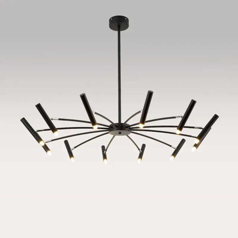 Contemporary Scandinavian Round Radioactive Iron Aluminum 12/24 Light Chandelier for Living Room Lumendat