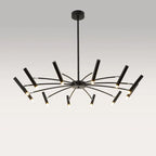 Contemporary Scandinavian Round Radioactive Iron Aluminum 12/24 Light Chandelier for Living Room Lumendat