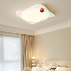 Lumendat Contemporary Creative Kids Ruffled Egg Shaped Square Iron PE LED Flush Mount Ceiling Light For Bedroom Lumendat