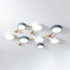 Scandinavian Minimalist Solid Wood Iron LED Flush Mount Lighting BulbSquare