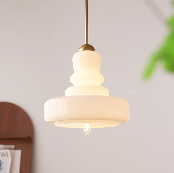Modern Colorful Glass Gourd Shade 1-light Pendant Light BulbSquare