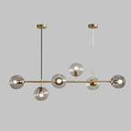 Modern Minimalist Long Glass Round Globe Island Light 6-light Chandelier BulbSquare