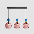 Danish Creative Stripes Glass Round 1/3 Light Chandelier Lumendat