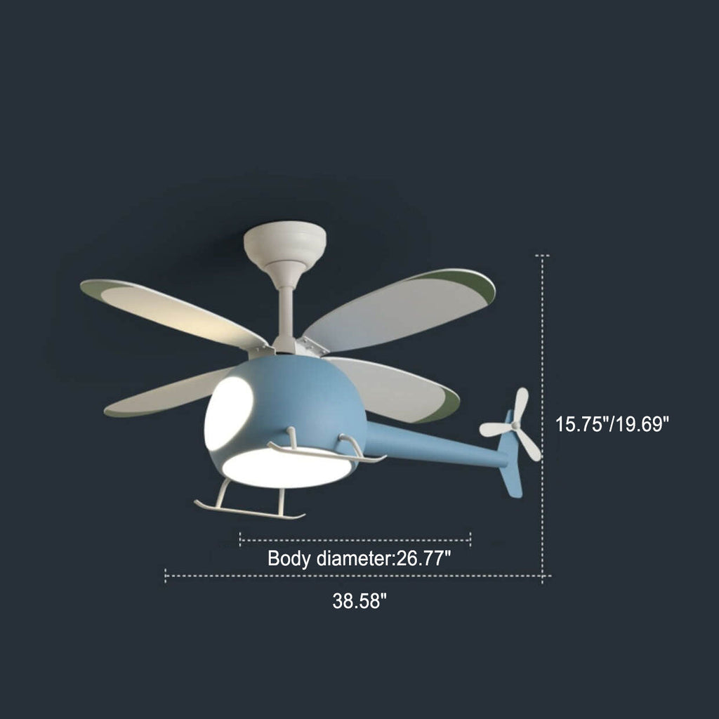 Lumendat Simple Cartoon Aircraft LED Downrods Ceiling Fan Light Lumendat