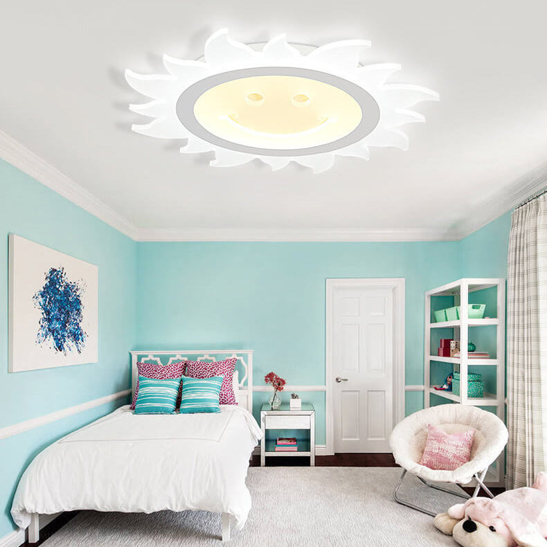 Creative Cartoon Smiley Sun LED Flush Mount Ceiling Light Lumendat