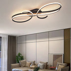 Modern Minimalist Curved Line Iron Aluminum Silicone LED Semi-flush Mount Ceiling Light for Living Room
