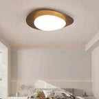 Nordic Iron Wood Grain Pebble LED Flush Mount Ceiling Light Lumendat